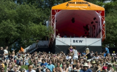 Nicht ganz allt&auml;glicher Einsatz f&uuml;r das Marketing-Team w&auml;hrend des Berner Gurtenfestivals - BKW FMB Energie AG