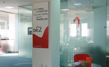 Eingangsbereich im B&uuml;ro des Kunden be2 LLC in Yerevan - insparx GmbH
