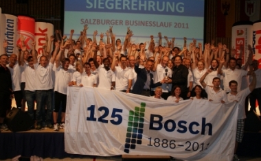 Businesslauf 2011 in Salzburg: Bosch Hallein stellte auch in diesem Jahr wieder &ndash; zum vierten Mal in Folge - die meisten Teams  - Bosch &Ouml;sterreich