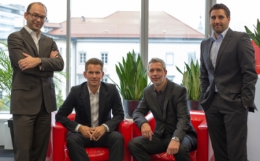 Unsere Gesch&auml;ftsf&uuml;hrer Daniel Marwan, Christian Huber, Sam Zibuschka und Christian Klement (von links) - ePunkt Internet Recruiting GmbH