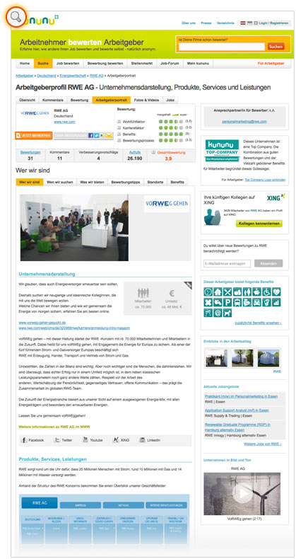Detailansicht Firmenprofil (Basispaket)