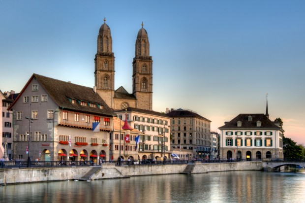 Zurich old town at sunset